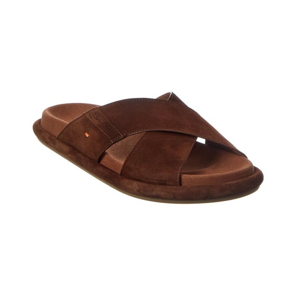 Santoni Suede Sandal, Brown